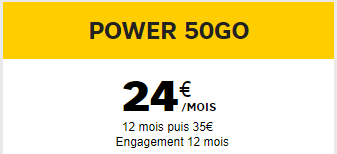 SFR Power 50 Go promotion novembre 2017