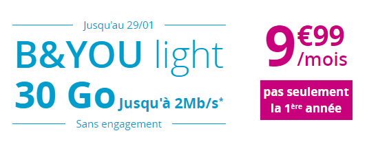 B&You light 30 Go promotion janvier 2018