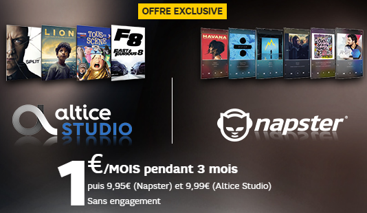 Offre SFR Napster et Altice Studio