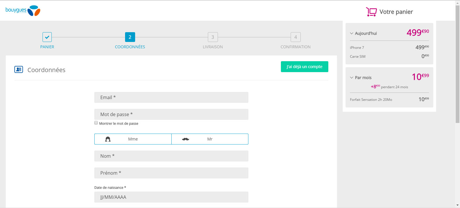 Abonnement bouygues telecom