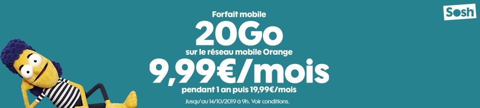 forfait sosh promo 20 go